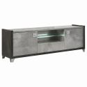 Salon table basse 2 vitrines meuble TV aspect béton ciré 2 tons - HAMPTON