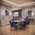 Séjour buffet + table repas aspect ciment et anthracite - LIBECCIO