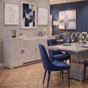 Séjour buffet + table repas aspect ciment et anthracite - LIBECCIO