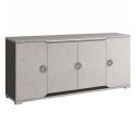 Buffet 4 portes 1 tiroir + Led aspect ciment et gris anthracite - LIBECCIO