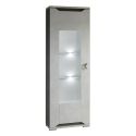 Vitrine 1 porte réversible + Led aspect ciment et anthracite - LIBECCIO