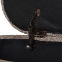 BRENDA - Banc-Coffre en Tissu Bouclettes Marron Pieds Bois Naturel