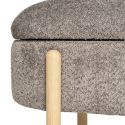 BRENDA - Banc-Coffre en Tissu Bouclettes Marron Pieds Bois Naturel