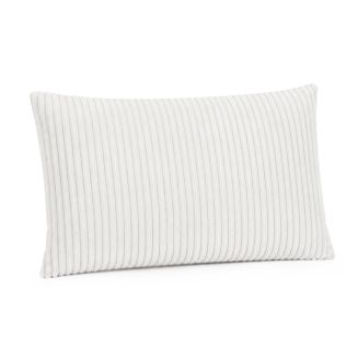 Coussin 40x25 cm en velours côtelé coloris crème - AMORY
