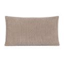 Coussin 40x25 cm en velours côtelé coloris taupe - AMORY