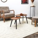 ASTRID - Lot de 2 tables basses ovales gigogne en acacia teinté noyer