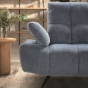Canapé 3 places dossiers réglables en profondeur tissu bleu - SENARIO