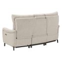 Canapé 3P relax électrique avec tablette centrale tissu beige chiné - VARENNE