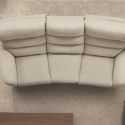 Canapé 3P relax électrique avec tablette centrale tissu beige chiné - VARENNE