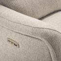 Canapé 3P relax électrique avec tablette centrale tissu beige chiné - VARENNE