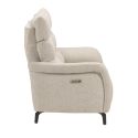 Canapé 2P relax électrique tissu beige chiné - VARENNE