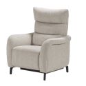 Fauteuil relax électrique tissu beige chiné - VARENNE