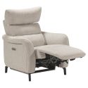 Fauteuil relax électrique tissu beige chiné - VARENNE