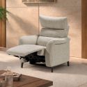 Fauteuil relax électrique tissu beige chiné - VARENNE