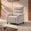 Fauteuil fixe tissu beige chiné - VARENNE