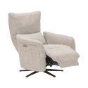 Fauteuil relax électrique pivotant tissu beige chiné - VARENNE