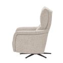 Fauteuil relax électrique pivotant tissu beige chiné - VARENNE