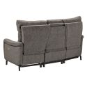 Canapé 3P relax électrique avec tablette centrale tissu gris - VARENNE