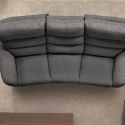 Canapé 3P relax électrique avec tablette centrale tissu gris - VARENNE