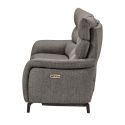 Canapé 3P relax électrique avec tablette centrale tissu gris - VARENNE