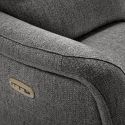 Canapé 3P relax électrique avec tablette centrale tissu gris - VARENNE