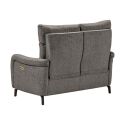 Canapé 2P relax électrique tissu gris - VARENNE
