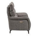 Canapé 2P relax électrique tissu gris - VARENNE