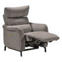 Fauteuil relax électrique tissu gris - VARENNE