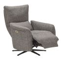 Fauteuil relax électrique pivotant tissu gris - VARENNE