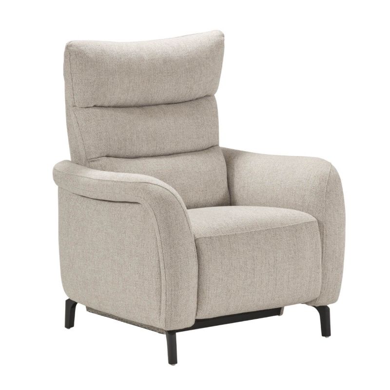 Fauteuil fixe tissu beige chiné - VARENNE