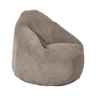 Chauffeuse poire en mousse et tissu velours côtelé taupe - AMORY