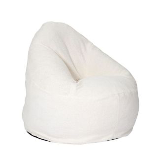Chauffeuse poire en mousse et tissu bouclette blanc - ANGIE