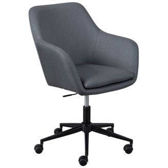VALKA - Fauteuil de Bureau sur Roulettes Tissu Gris