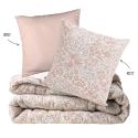 Couette imprimée 140x200cm + 1 taie d'oreiller 63x63cm rose motifs floral- MARJOLAINE