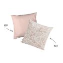 Parure de lit 140x200cm + 1 taie d'oreiller 63x63cm rose motifs floral- MARJOLAINE