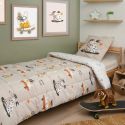 Couette imprimée 140x200cm + 1 taies d'oreiller 63x63cm motif chiens skaters - BARNABÉ