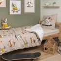 Parure de lit 140x200cm + 1 taies d'oreiller 63x63cm motif chiens skaters - BARNABÉ