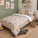 Parure de lit 200x200cm + 2 taies d'oreiller 63x63cm motif chiens skaters - BARNABÉ