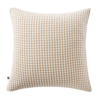 Taie d'oreiller 60x60cm gaze de coton vichy ficelle - JOEL