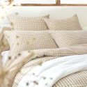 Taie d'oreiller 60x60cm gaze de coton vichy ficelle - JOEL