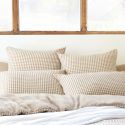 Taie d'oreiller 60x60cm gaze de coton vichy ficelle - JOEL