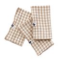 Lot de 3 serviettes 40x40cm gaze de coton vichy ficelle - JOEL