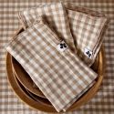 Lot de 3 serviettes 40x40cm gaze de coton vichy ficelle - JOEL
