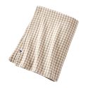 Nappe rectangulaire 150x350cm gaze de coton vichy ficelle - JOEL