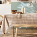 Nappe rectangulaire 150x350cm gaze de coton vichy ficelle - JOEL