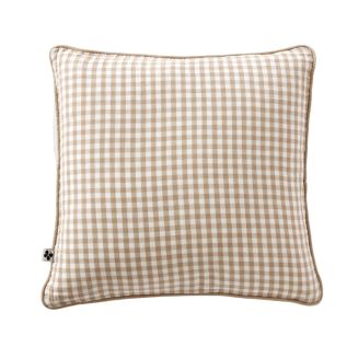 Coussin déhoussable 45x45cm gaze de coton vichy ficelle - JOEL