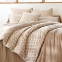 Coussin déhoussable 45x45cm gaze de coton vichy ficelle - JOEL