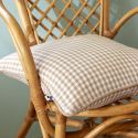 Coussin déhoussable 45x45cm gaze de coton vichy ficelle - JOEL