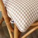 Coussin déhoussable 40x60cm gaze de coton vichy ficelle - JOEL
