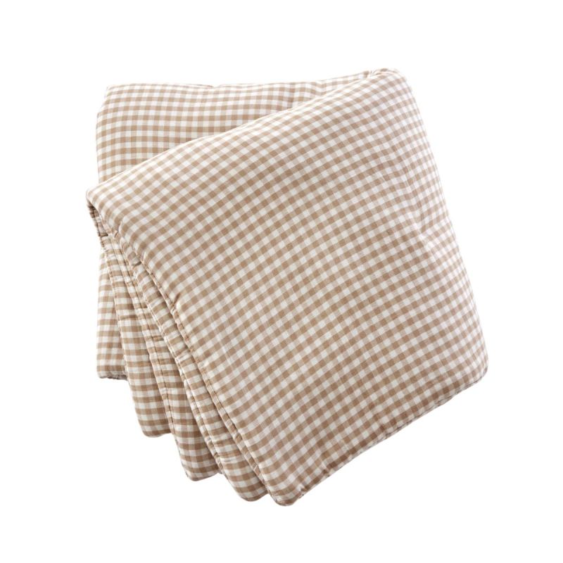 Chemin de lit 90x200cm gaze de coton vichy ficelle - JOEL